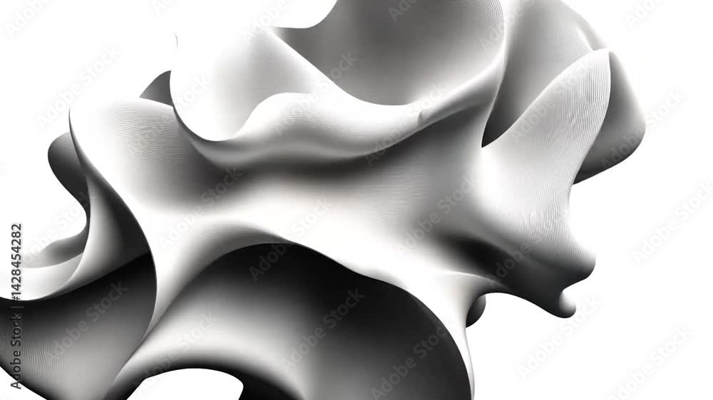Poster abstract grayscale fabric wave; design background