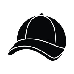 Casual Cap with Curved Brim Silhouette Vector Illustration