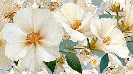 Close-Up Art of White Flowers with Delicate Light and Texture