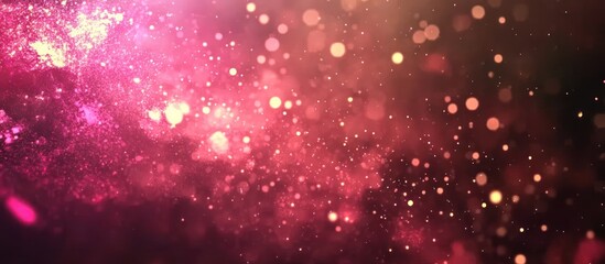 Fototapeta premium Radiant Nebula Dust: A Bokeh Filled Abstract with a Pink and Yellow Hue