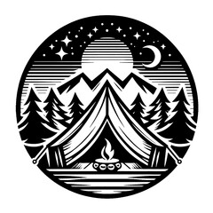 camping in the mountains