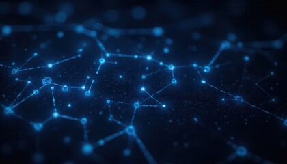 Obraz premium Molecular Technology Concept Digital Space Abstract Background Polygonal Design Dark Environment Futuristic Viewpoint