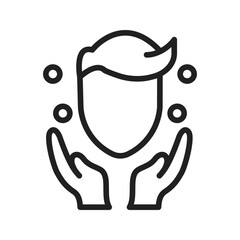 Wash Face icon vector image. Suitable for mobile apps, web apps and print media.