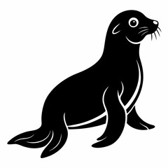 Stylized Sea Lion Silhouette Design