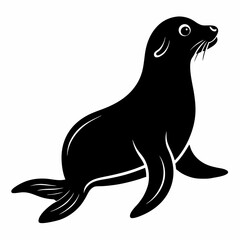 Stylized Sea Lion Silhouette Design