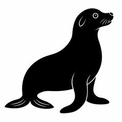 Stylized Sea Lion Silhouette Design