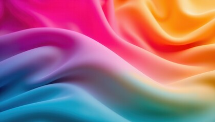 Fototapeta premium Flowing Fabric in Vibrant Colors Studio Setting Textile Art Smooth Environment Aesthetic Viewpoint