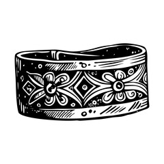 A vintage style illustration of an ancient armband 