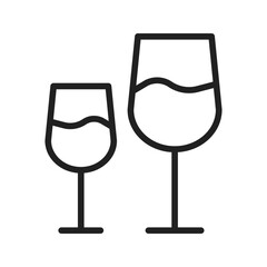 Wine Glasses icon vector image. Suitable for mobile apps, web apps and print media.