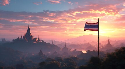 Fototapeta premium Sunrise over ancient city