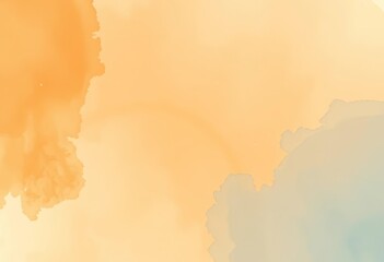 Subtle watercolor wash pattern; light orange and dark blue hues blend softly, blend, pattern