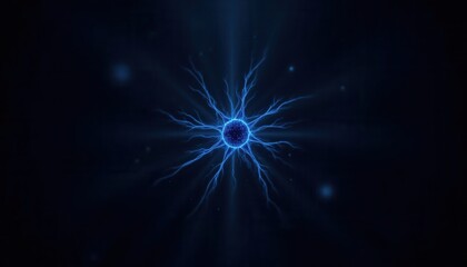 Fototapeta premium Dynamic Neuron Cell Illustration Computer Generated Abstract Art Dark Background Digital Concept
