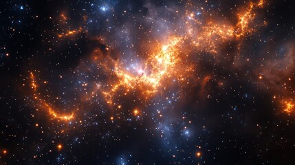 Fototapeta premium Cosmic nebulae display vibrant hues of deep space.