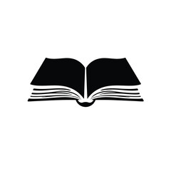 Minimalist vector open book logo with visible inner pages, strong symmetry, clean black lines, and clarity — designed for educational tech branding and white-background presentation.

