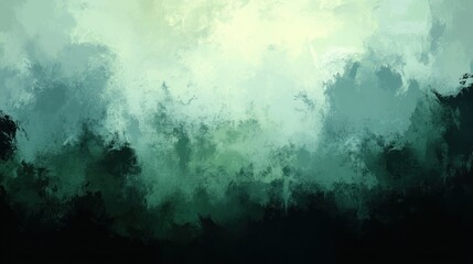 Obraz premium A textured, abstract landscape of muted greens and darks.
