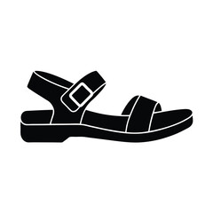 Flat Sandals with Buckle Vector Illustration