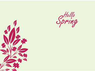 Elegant Hello Spring Floral Design Background
