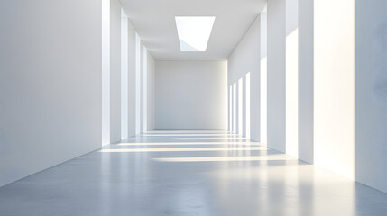 Minimalist white room with natural light modern architecture interior design calm environment