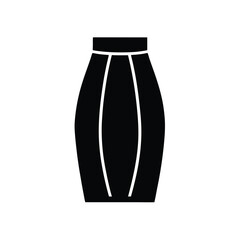 Pencil Skirt with Back Slit Vector Illustration