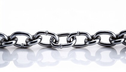 Obraz premium silver chain isolated on the white background