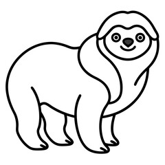 Lazy Sloth Line Art