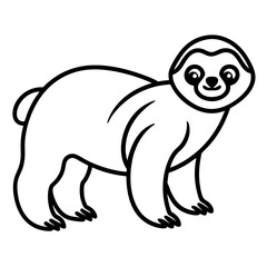 Lazy Sloth Line Art