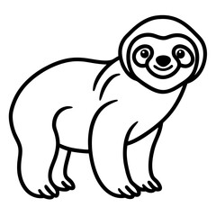Lazy Sloth Line Art