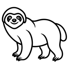 Lazy Sloth Line Art