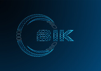 BIK low poly letter logo vector design. BIK lower poly logo design.