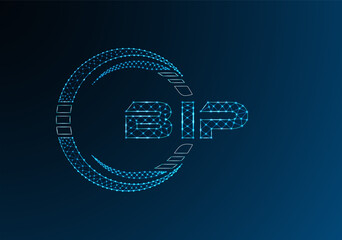 BIP low poly letter logo vector design. BIP lower poly logo design.