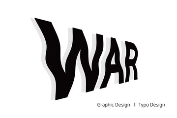 WAR라는 위기감이 주는 감정을 흔딜리는 단어로 표현한 타이포 디자인
