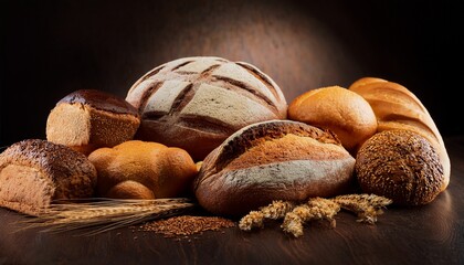 assortment of baked bread