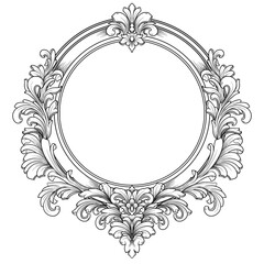 Obraz premium Elegant Vintage Wedding Frame Ornaments
