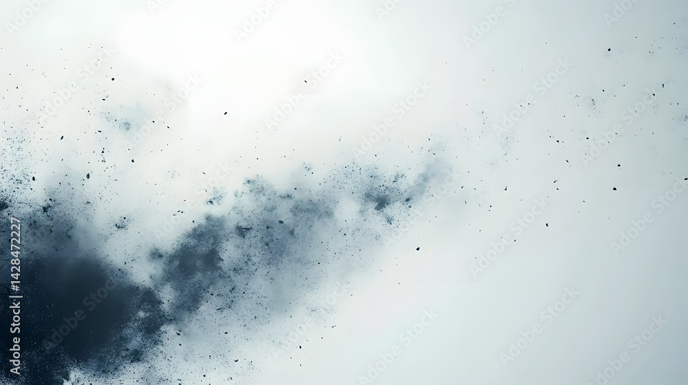 Poster dynamic abstract smoke and dust patterns on pure white background artistic concept high-resolution i
