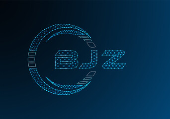 BJZ low poly letter logo vector design. BJZ lower poly logo design.