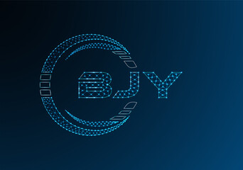 BJY low poly letter logo vector design. BJY lower poly logo design.