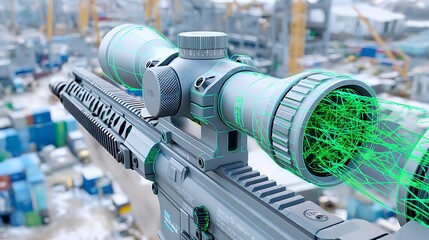 Advanced Tactical AR System Design with Industrial Background Elements