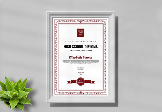 Classic Certificate Template Layout