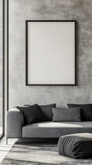 Modern living room, blank art