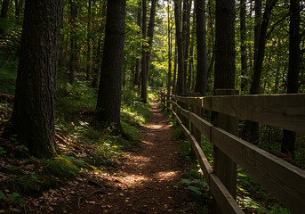 Forest Trail Path Sunlight Woods Nature Walk Hiking Scene