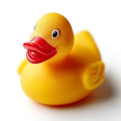 Close up of Yellow Rubber Duck with Red Beak and Glitter Texture