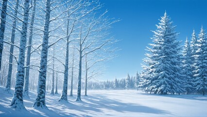 Naklejka premium snow covered trees