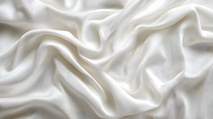 Fototapeta premium Elegant white silk fabric studio textile photography soft texture close-up minimalist design