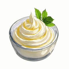 Silken drift cream isolated watercolor vector illustration svg  