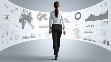 through a digital tunnel of data visualizations and predictive analytics