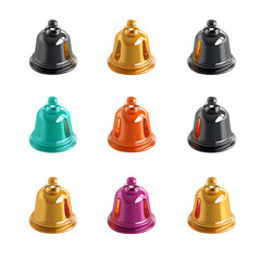 3d notification bell icon set
