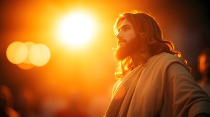 Fototapeta premium Jesus Christ Divine Light Portrait