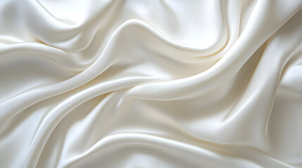 Obraz premium Elegant white silk fabric texture horizontal view soft and smooth material pure background