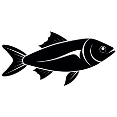 Black and White Silhouette of a Fish