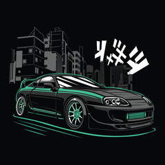 japanese old drift car © digitalfunvibes